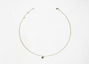 Golden filigran neckless out of 18k solid gold with small turquoise evil eye pendant - 40cm length with 4cm extensions.